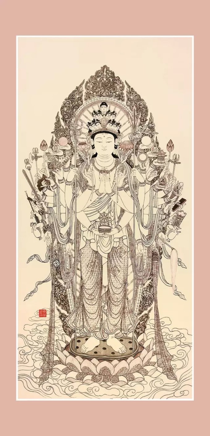 发绣《千手观音》