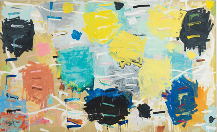 Stanley Whitney, Sixteen Songs, 1984, oil on linen, 66 × 108 1 4 inche (167.6 × 275 cm). Courtesy Gagosian.png