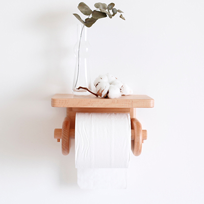 【卷纸架】卫生间纸巾架手纸架创意简约榉木免打孔安装 创木工房