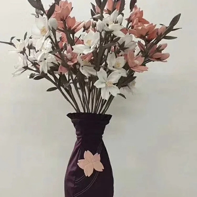樱花瓶花创意环保摆件手工布艺花